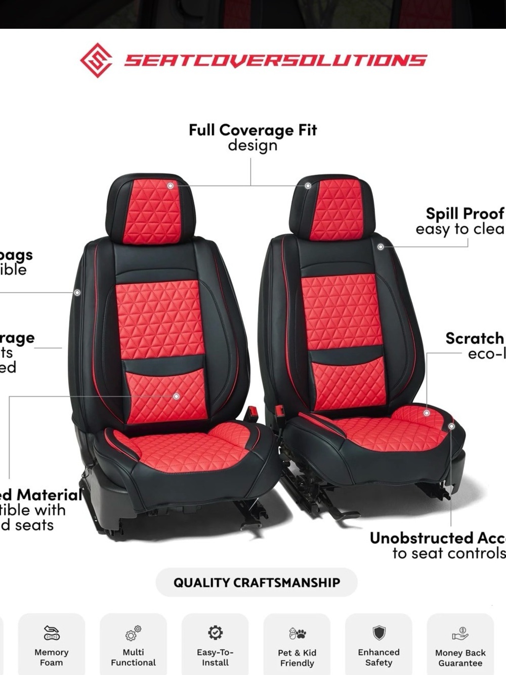 Colorado Crew Seat Cover - red/black